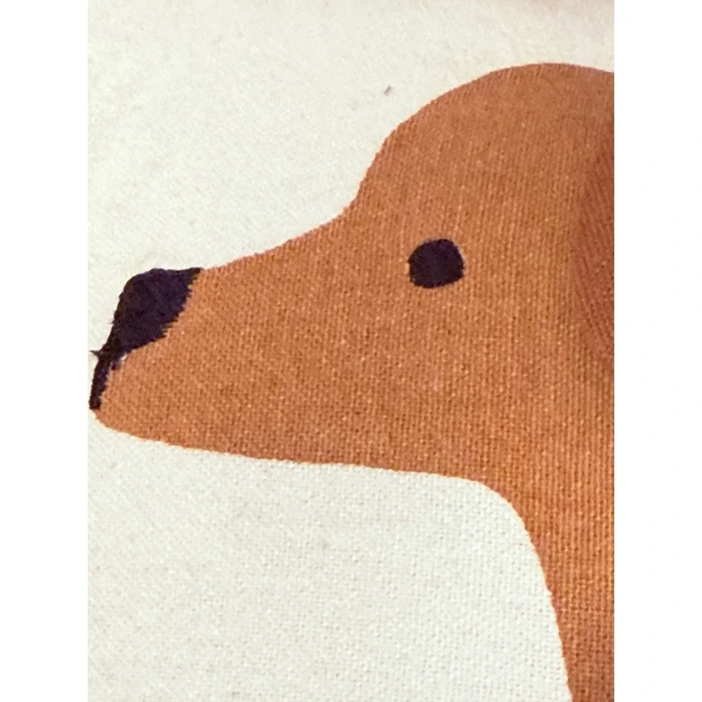 Adorable Dachshund Pillow 13x21 Rifle Paper Co x Loloi, Cotton Canvas